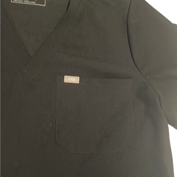 Figs Black V Neck Short Sleeves Scrub Top Size XXL - Picture 5 of 8